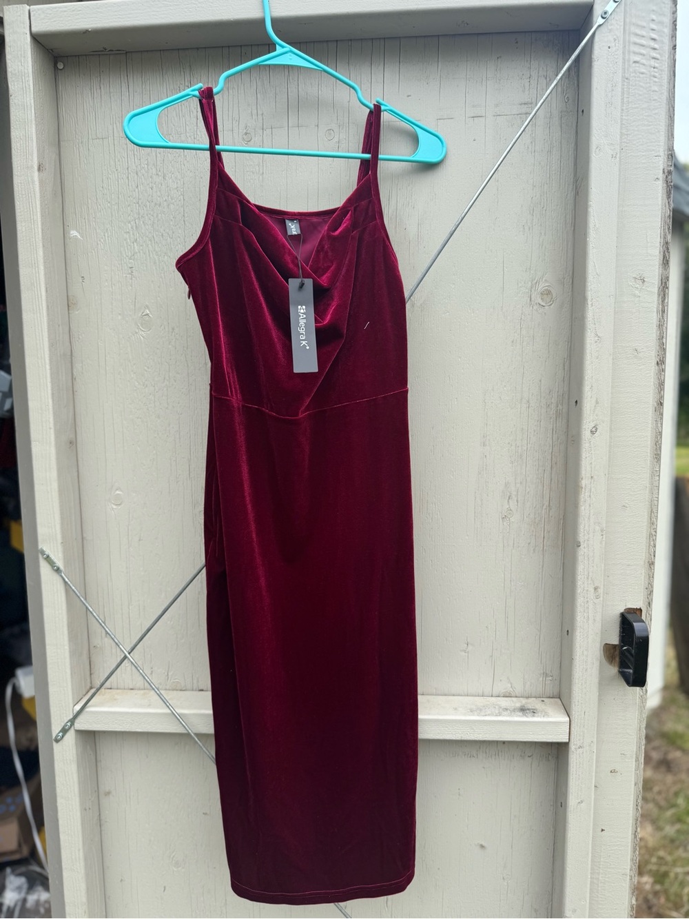 Women’s Velvet Slip Dress in Deep Wine by